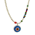 Evil Eye Pearl Necklace - Available in Three Colors