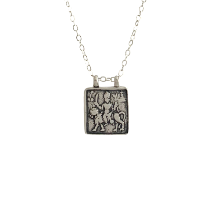 Sterling Durga Goddess Necklace