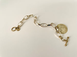 Sterling Chain & Réal Coin Bracelet