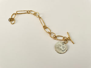 14K Gold Filled & Sterling Goddess Link Bracelet