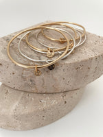 Sterling or Gold Bronze Organic Bangle Bracelet