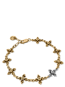 Bronze & Sterling Cross Link Bracelet