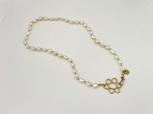 Daisy Pearl Hand Knotted Necklace