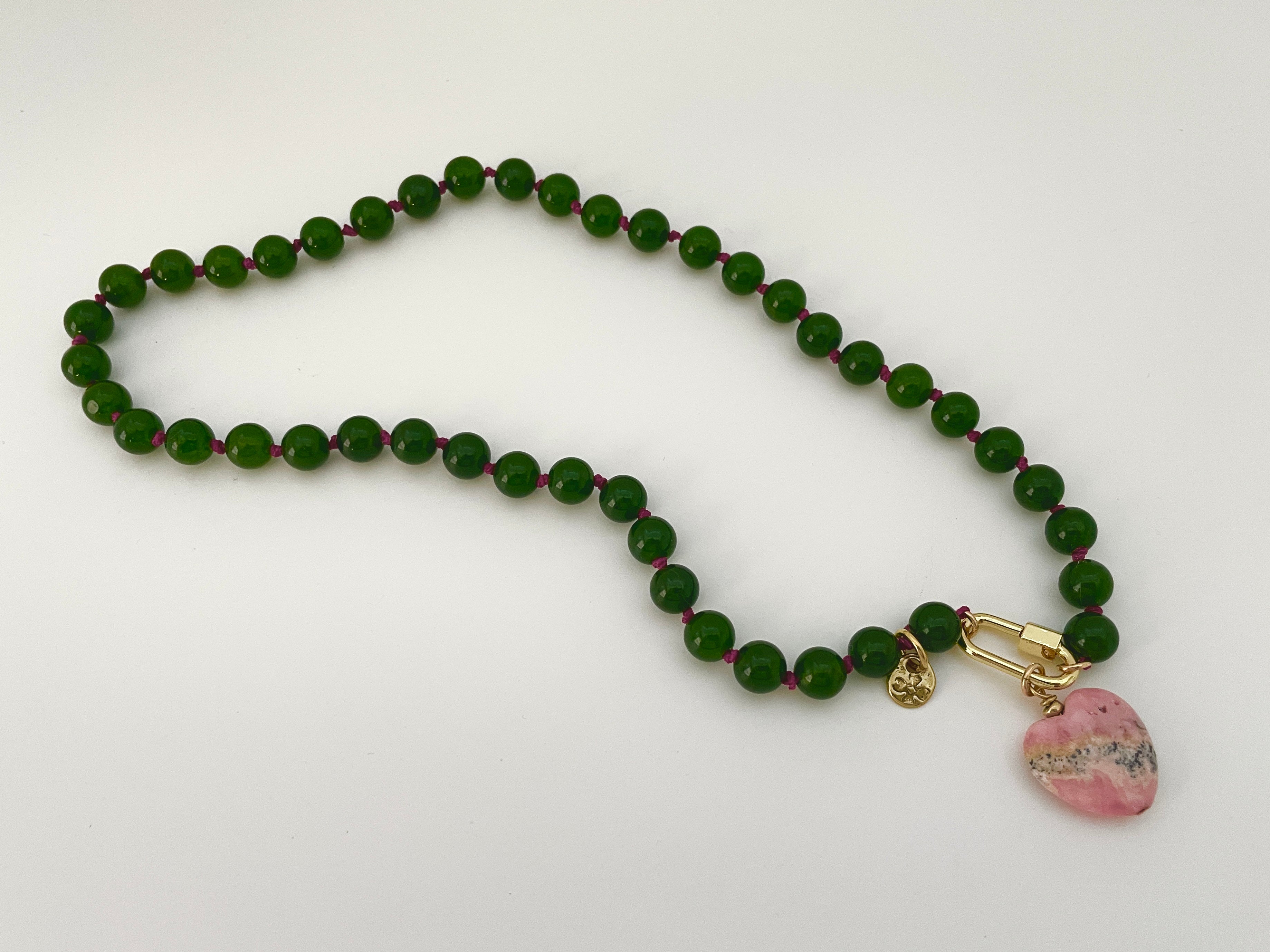 Jade Love Hand Knotted Necklace