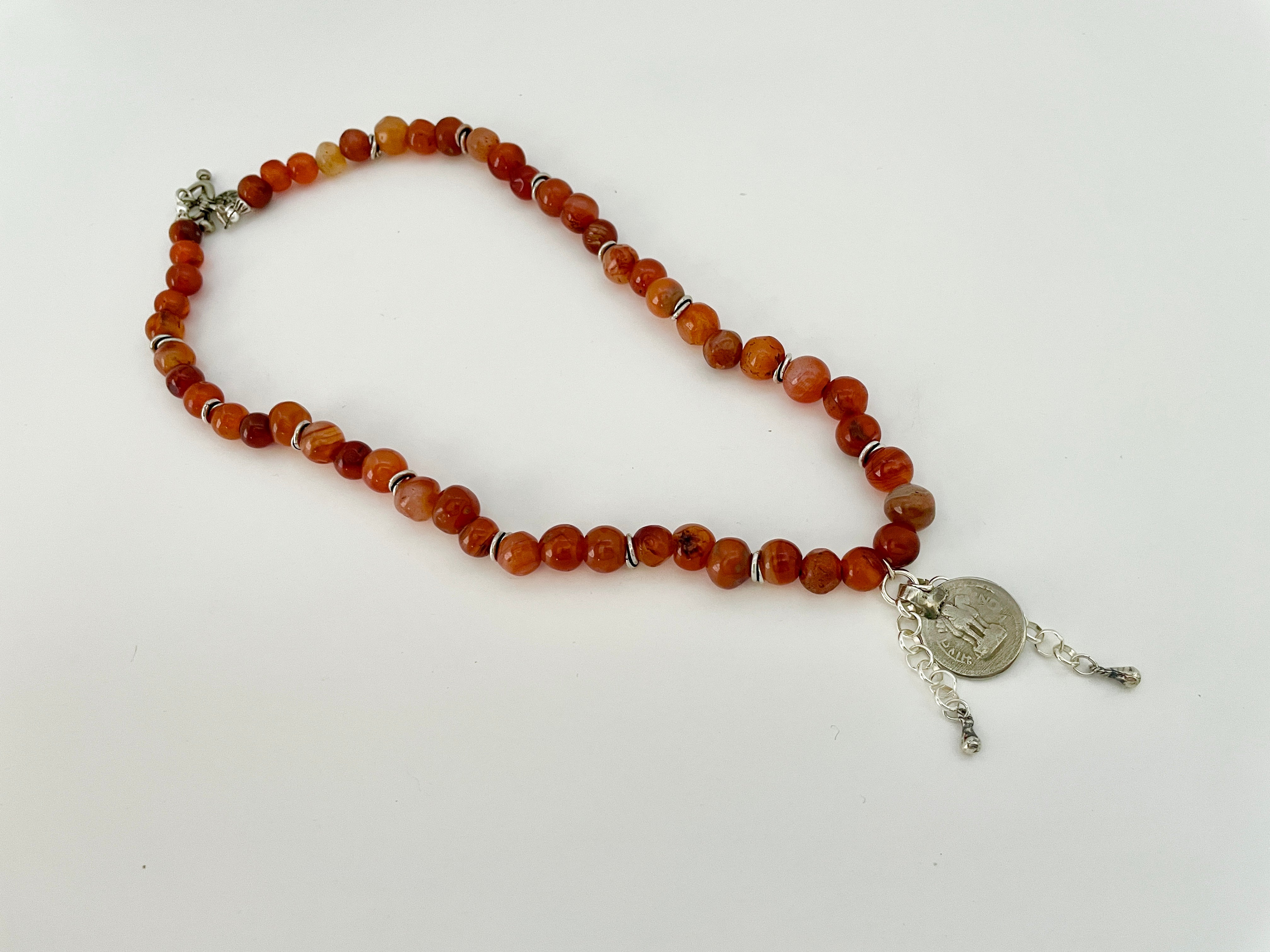 Primitive Carnelian & Sterling Necklace