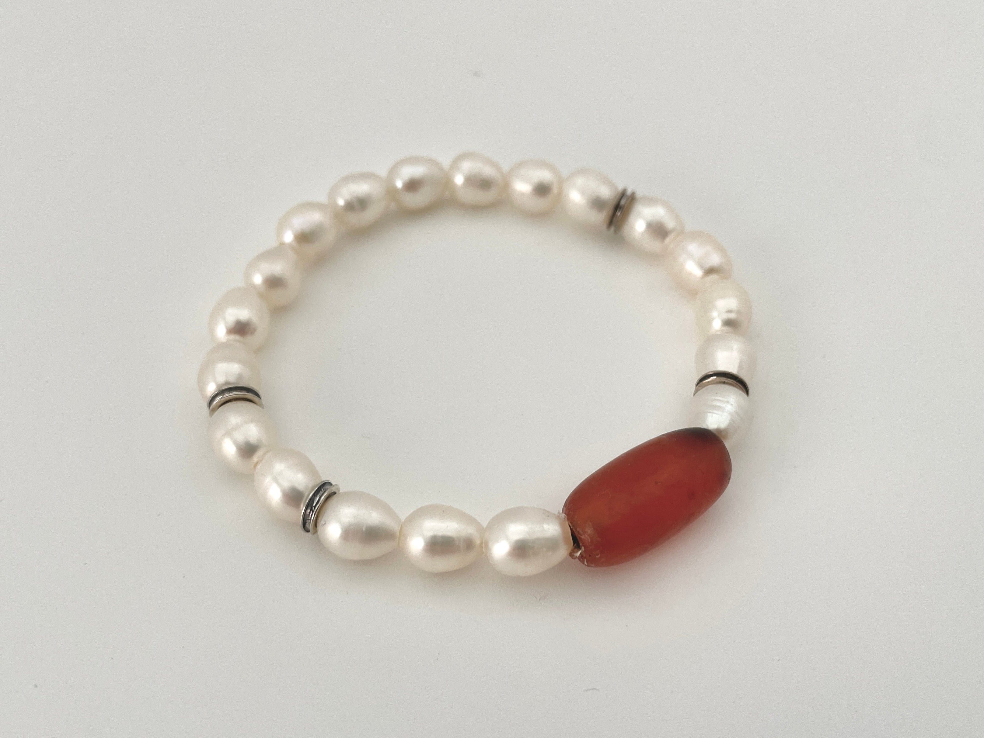Ancient Carnelian Pearl Bracelet