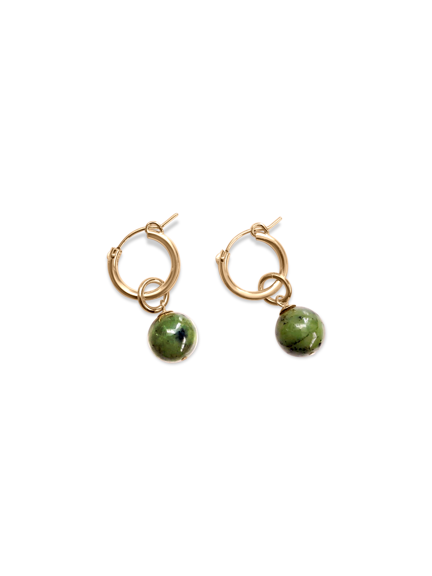Lucky Jade Hoop Earrings