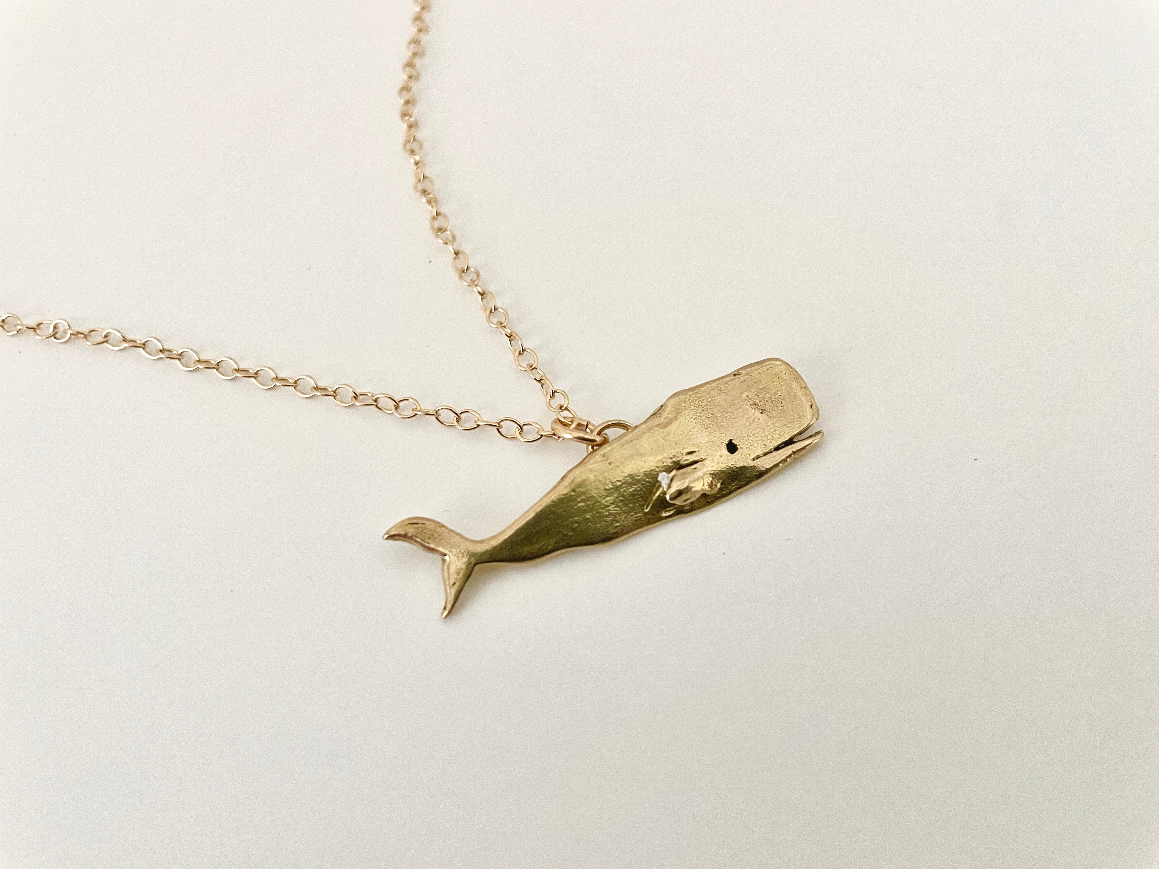 Whale Bronze and Gold Necklace