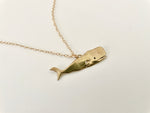 Whale Bronze and Gold Necklace