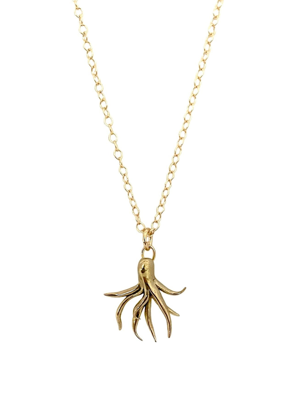 Artful Bronze and Gold Octopus Necklace