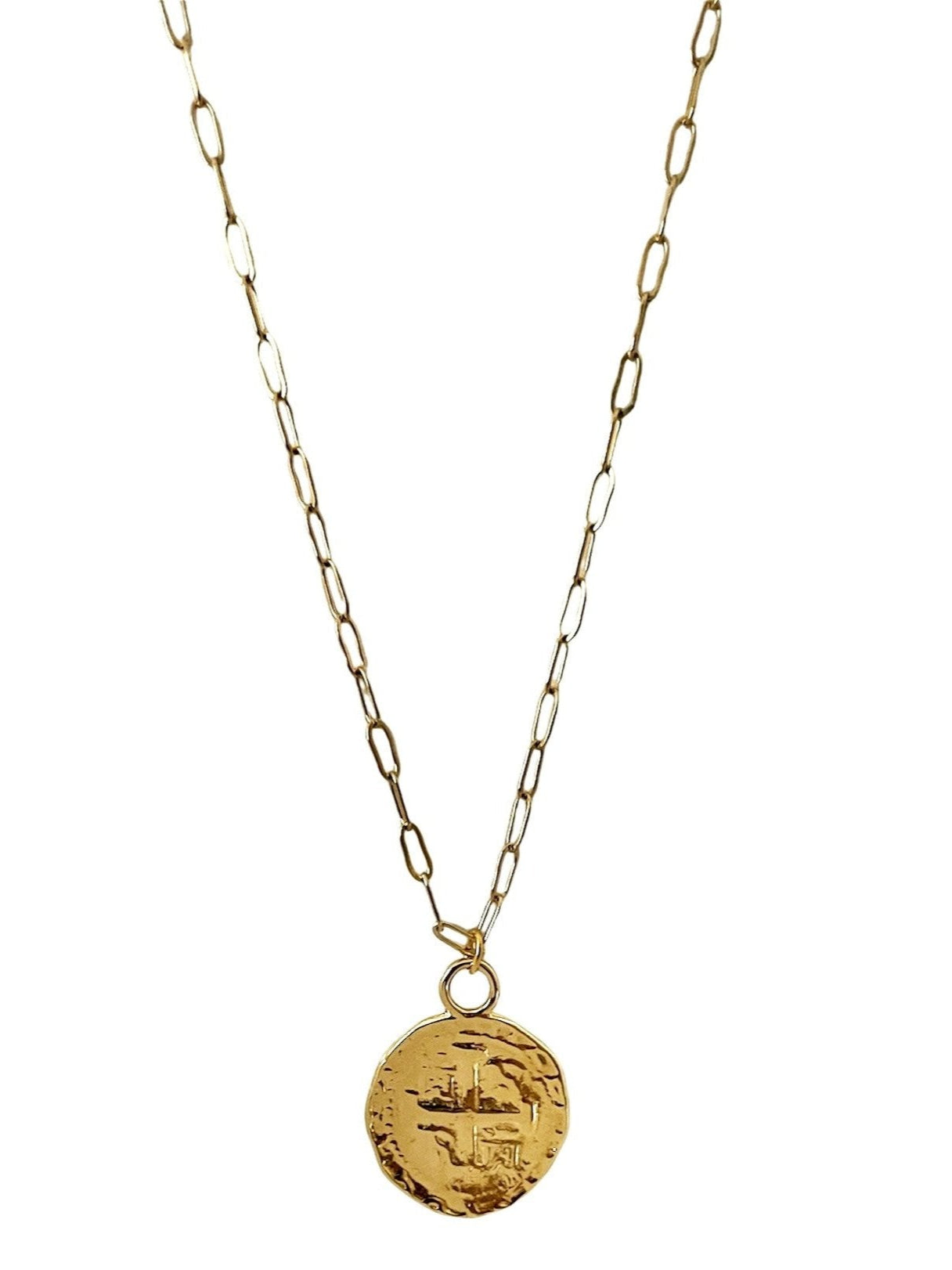 14K Gold Filled Spanish Galleon Coin Necklace