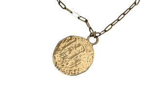 14K Gold Filled Spanish Galleon Coin Necklace