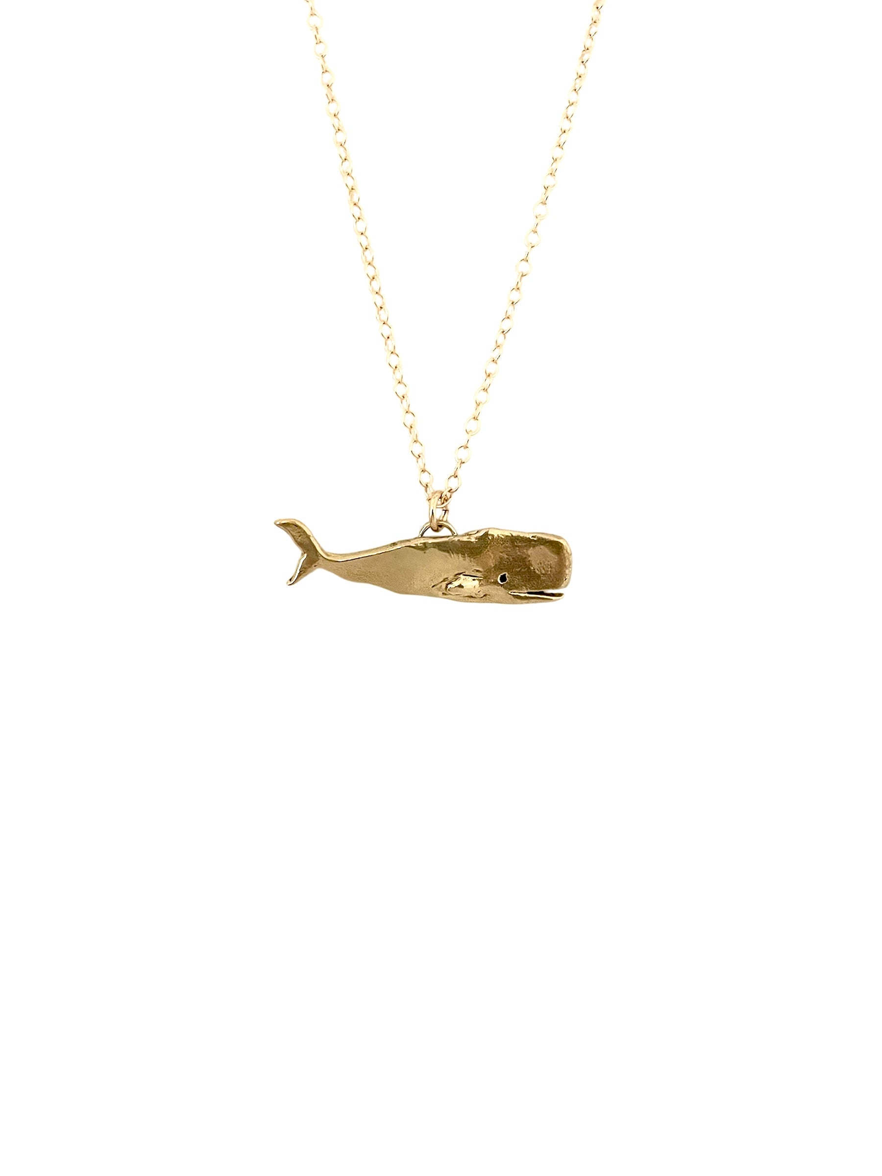 Whale Bronze and Gold Necklace