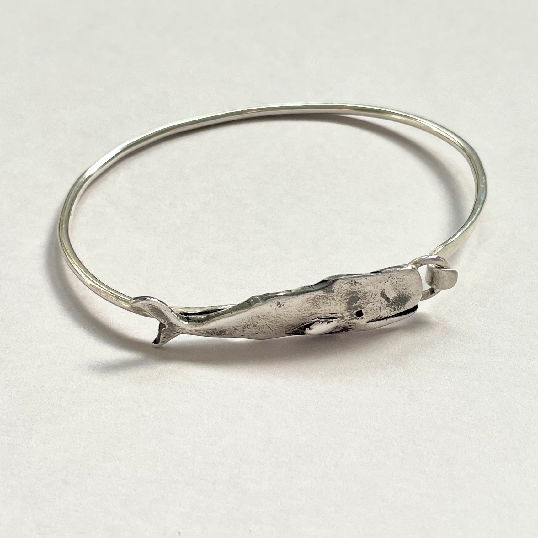 Sterling Whale Bangle Bracelet