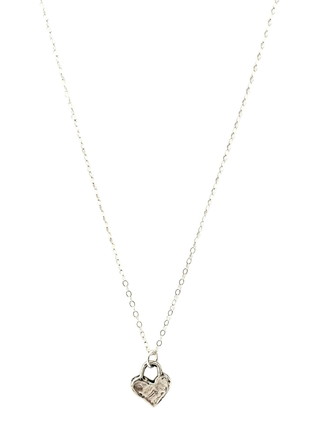 Hand Cast Sterling Silver Heart Necklace