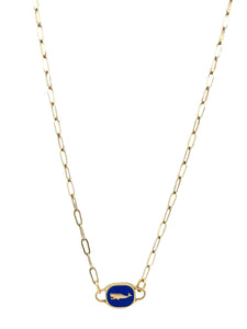 14K Gold Filled Tiny Whale Cameo Necklace