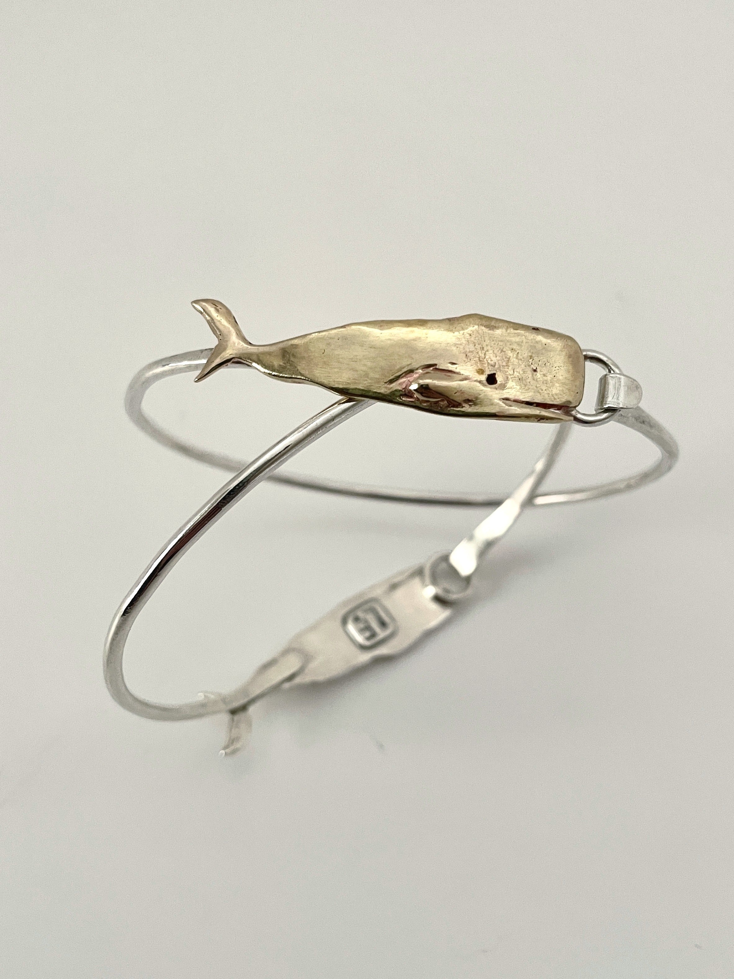 Sterling Whale Bangle Bracelet