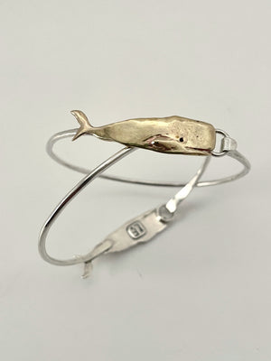 Sterling Whale Bangle Bracelet