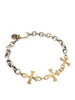 Sterling & Gold Cross Bracelet