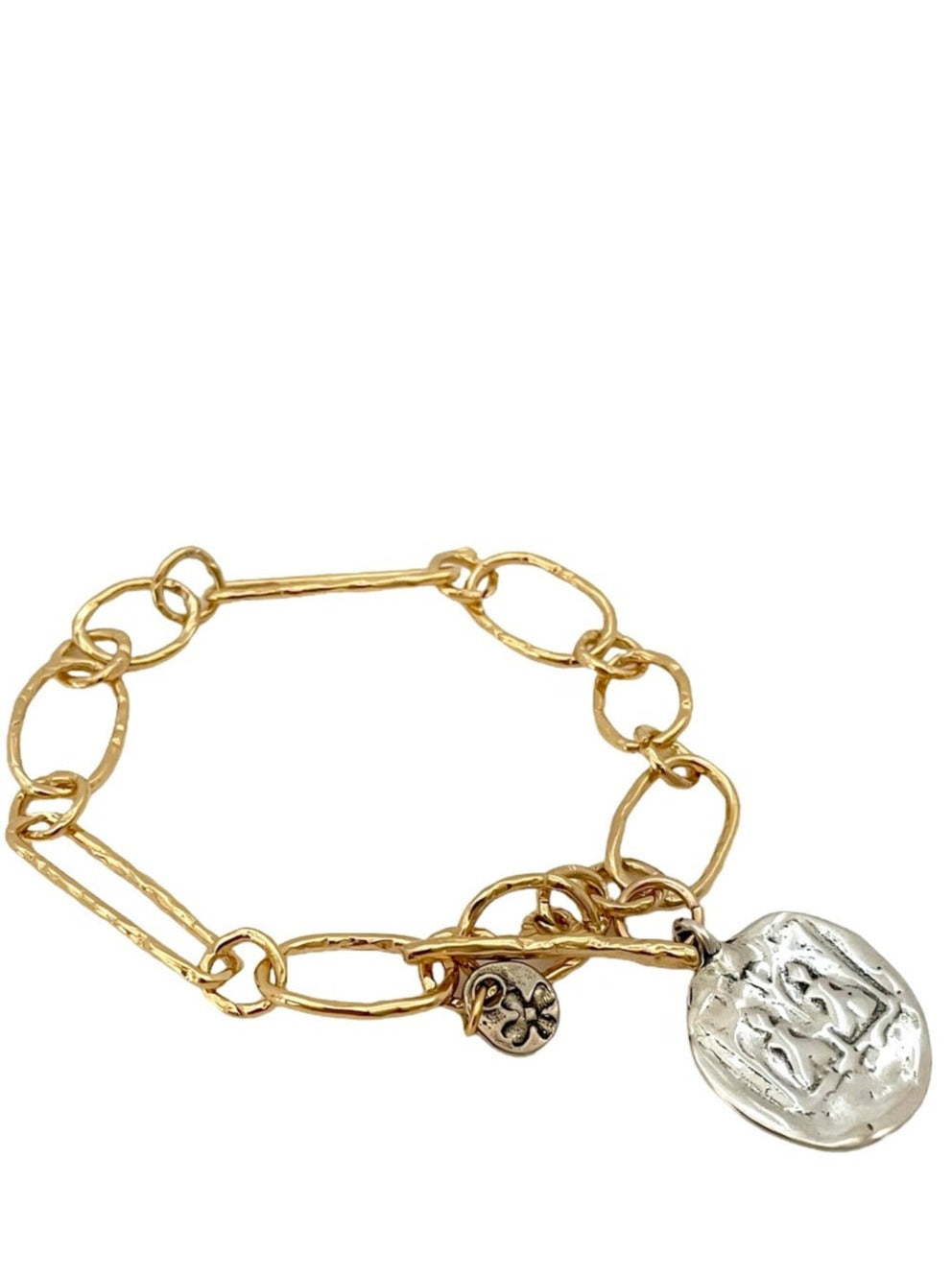 14K Gold Filled & Sterling Goddess Link Bracelet