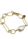 14K Golden Heishi Pearl Bracelet