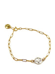Sterling and Gold Peace Bracelet