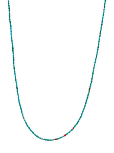 Tiny Turquoise & Coral Necklace