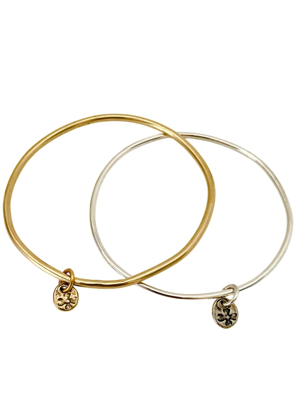 Sterling or Gold Bronze Organic Bangle Bracelet