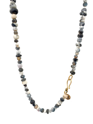 Hand Knotted Dendrite Opal  Necklace & Wrap Bracelet