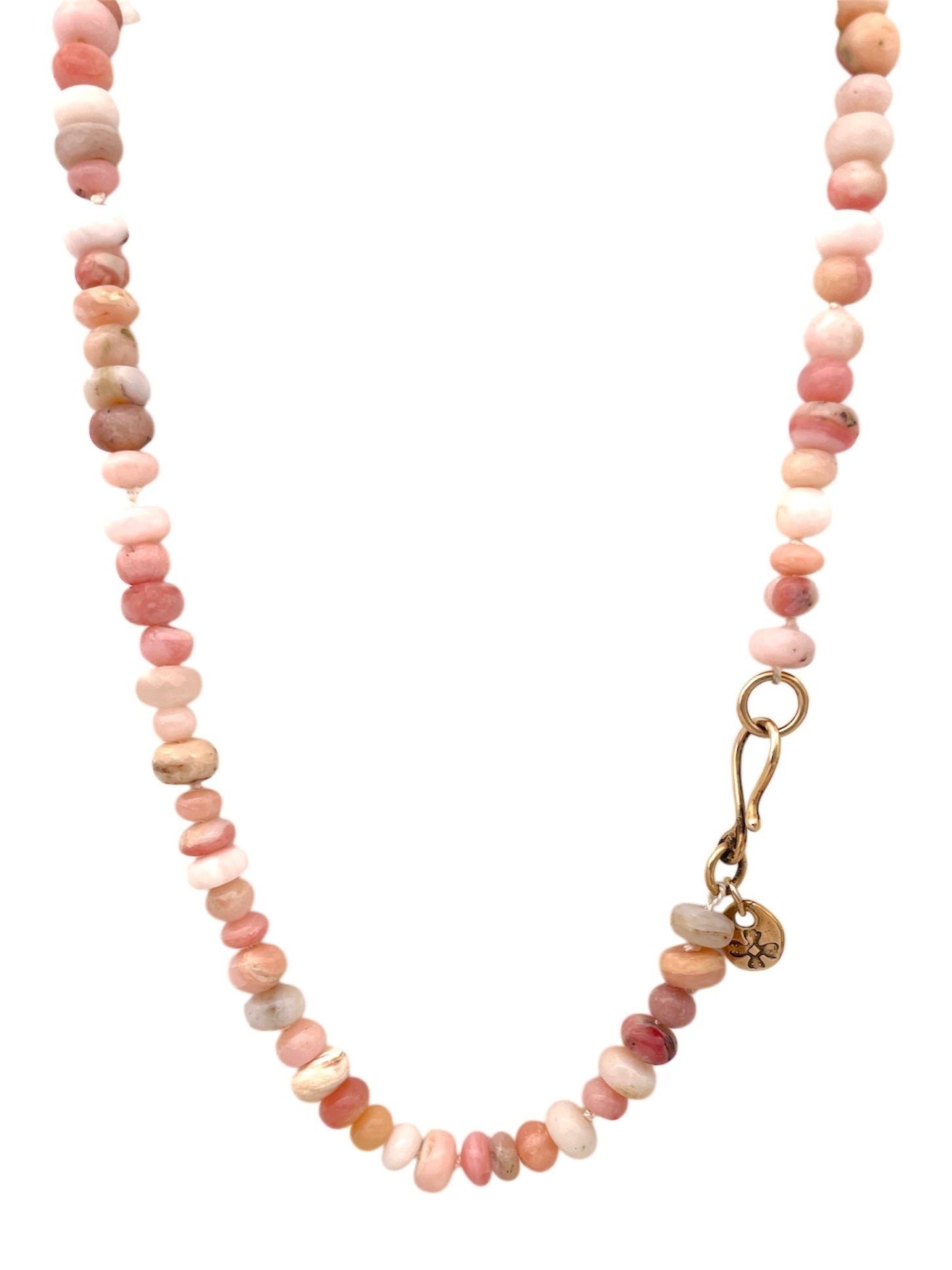 Hand Knotted Pink Opal Necklace & Wrap Bracelet