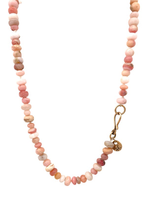 Hand Knotted Pink Opal Necklace & Wrap Bracelet