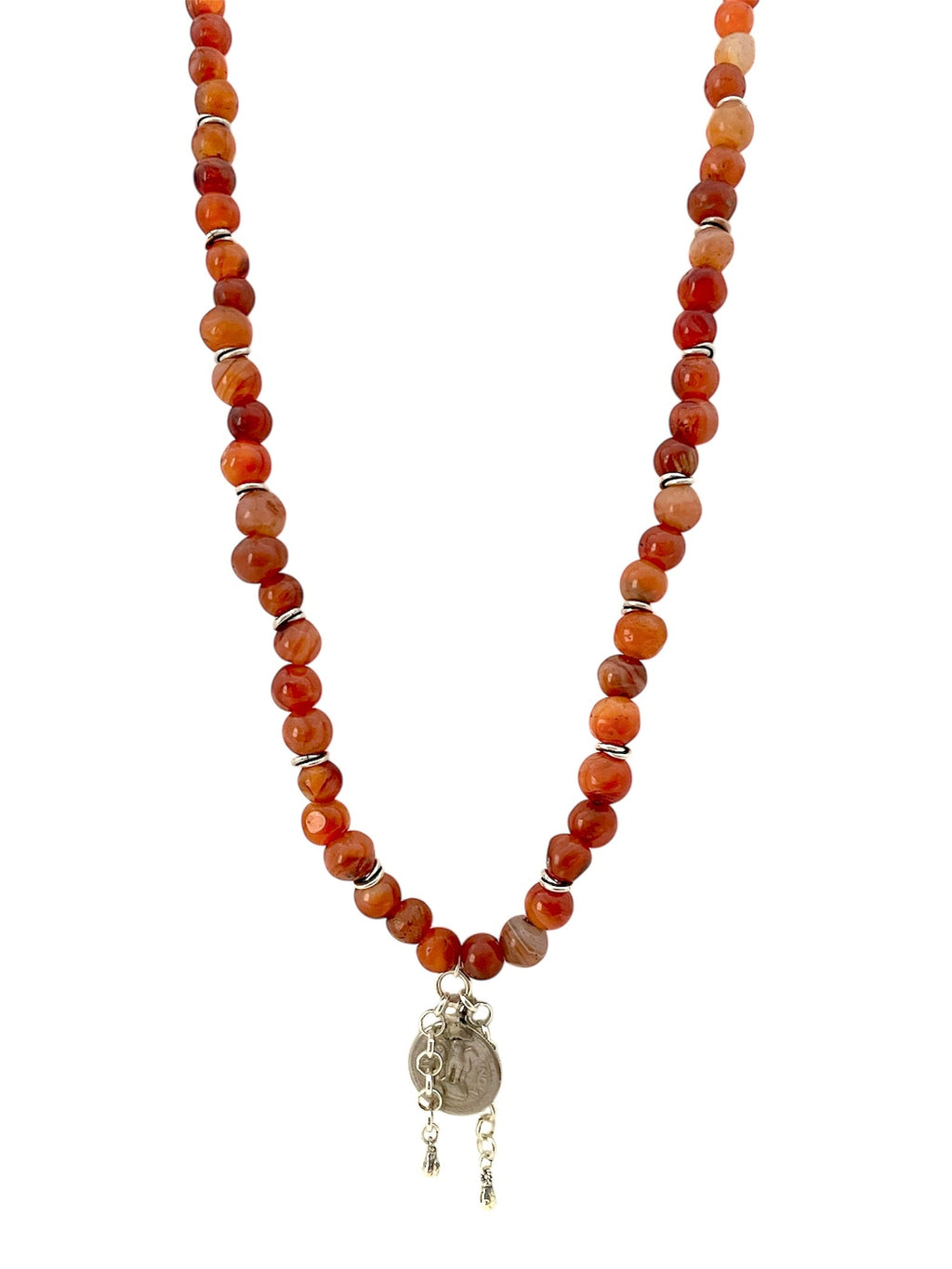 Primitive Carnelian & Sterling Necklace