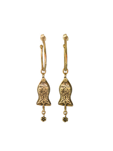 Bronze Life & Lotus Hoops