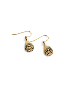 Tiny Lotus Drop Earrings