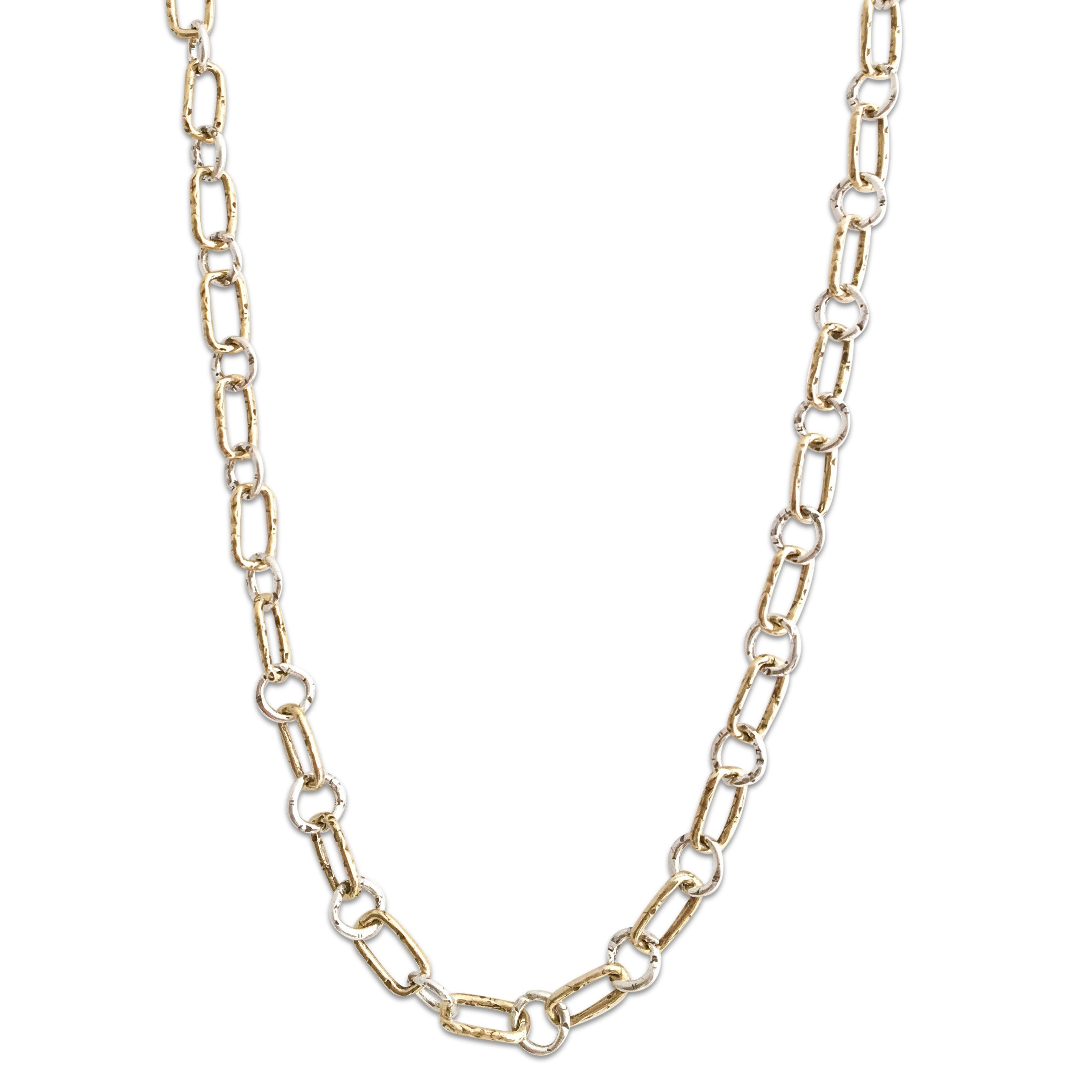 Golden Bronze & Sterling Small Link Necklace