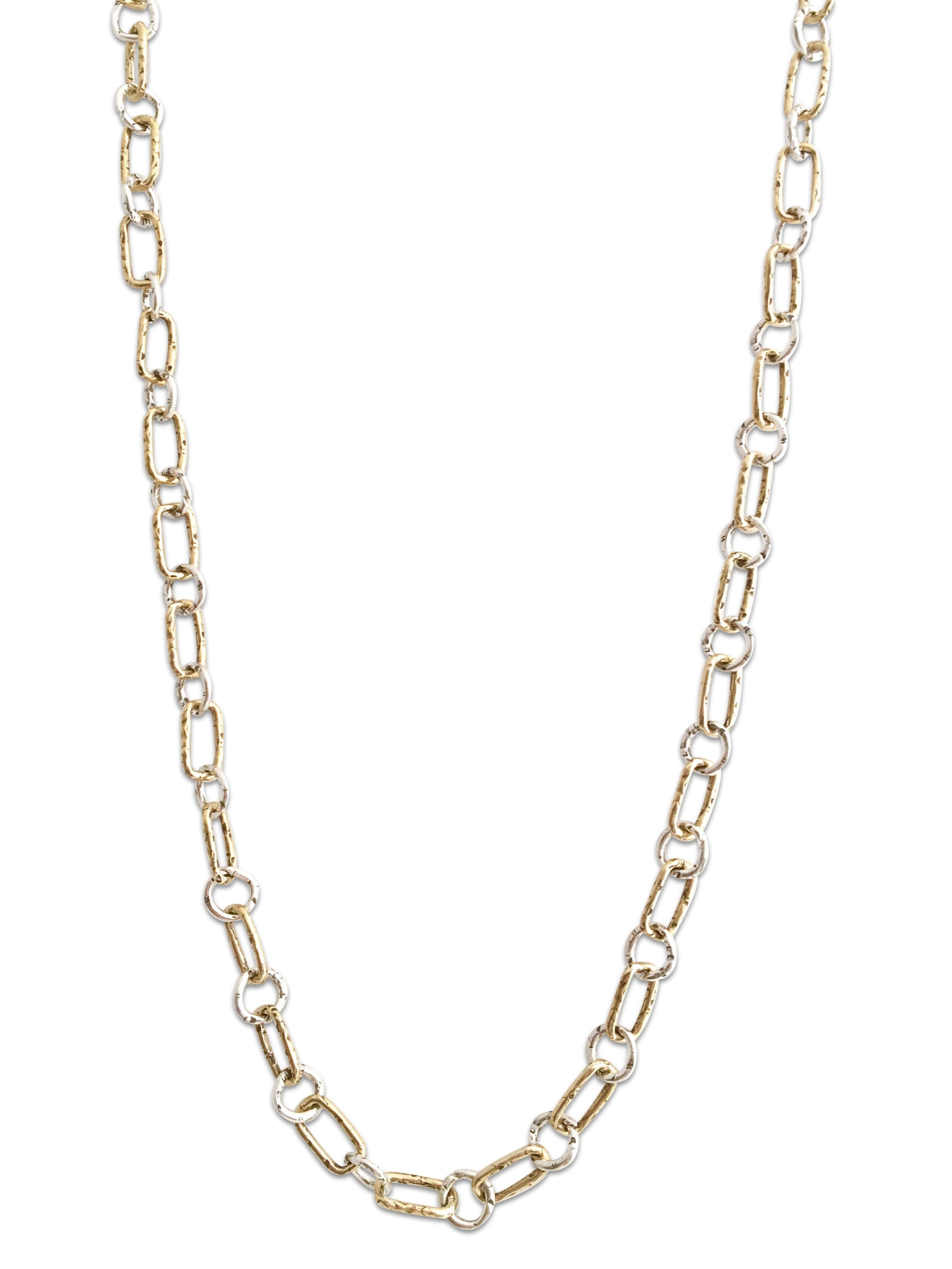Golden Bronze & Sterling Small Link Necklace