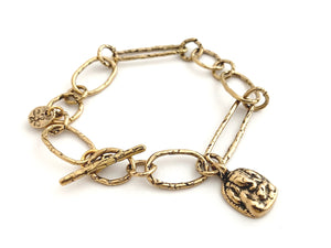Ganesha Bronze Link Bracelet