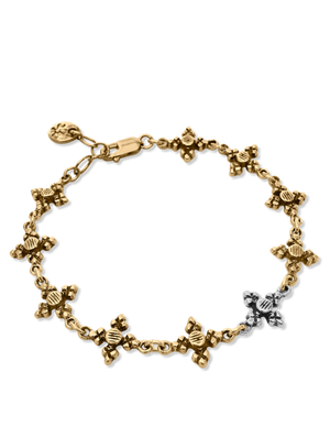 Bronze & Sterling Cross Link Bracelet