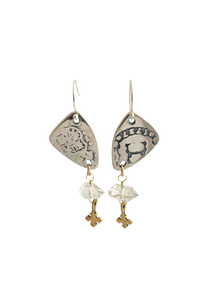 Sterling Pieces of Eight Quartz Earrings