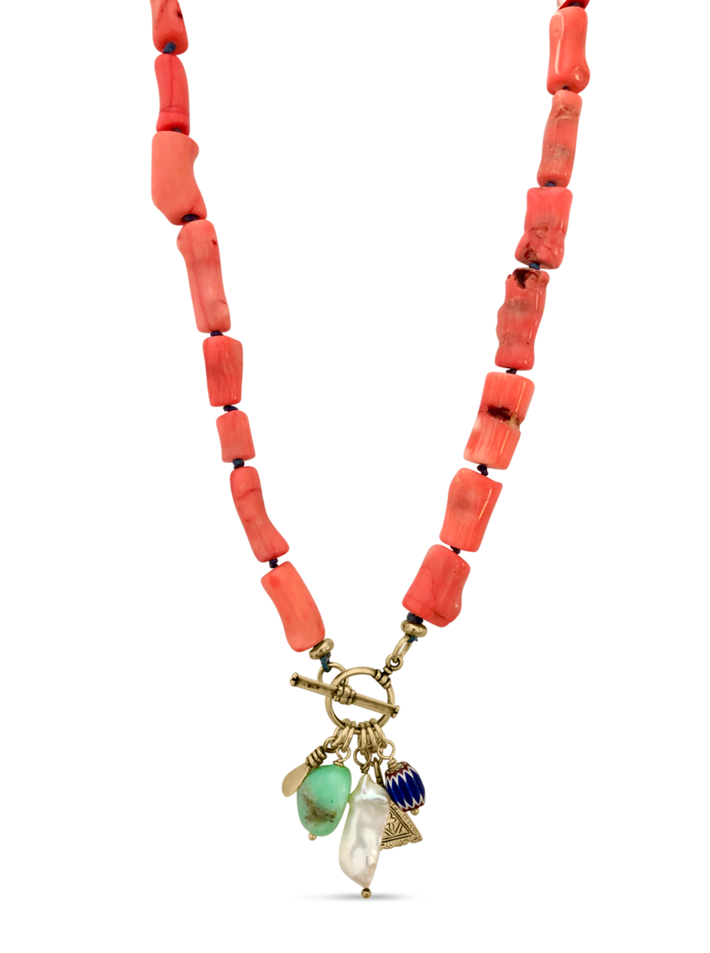 Coral Gathered Necklace