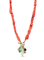 Coral Gathered Necklace