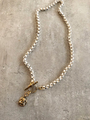 Ganesha Sterling & Bronze Necklace