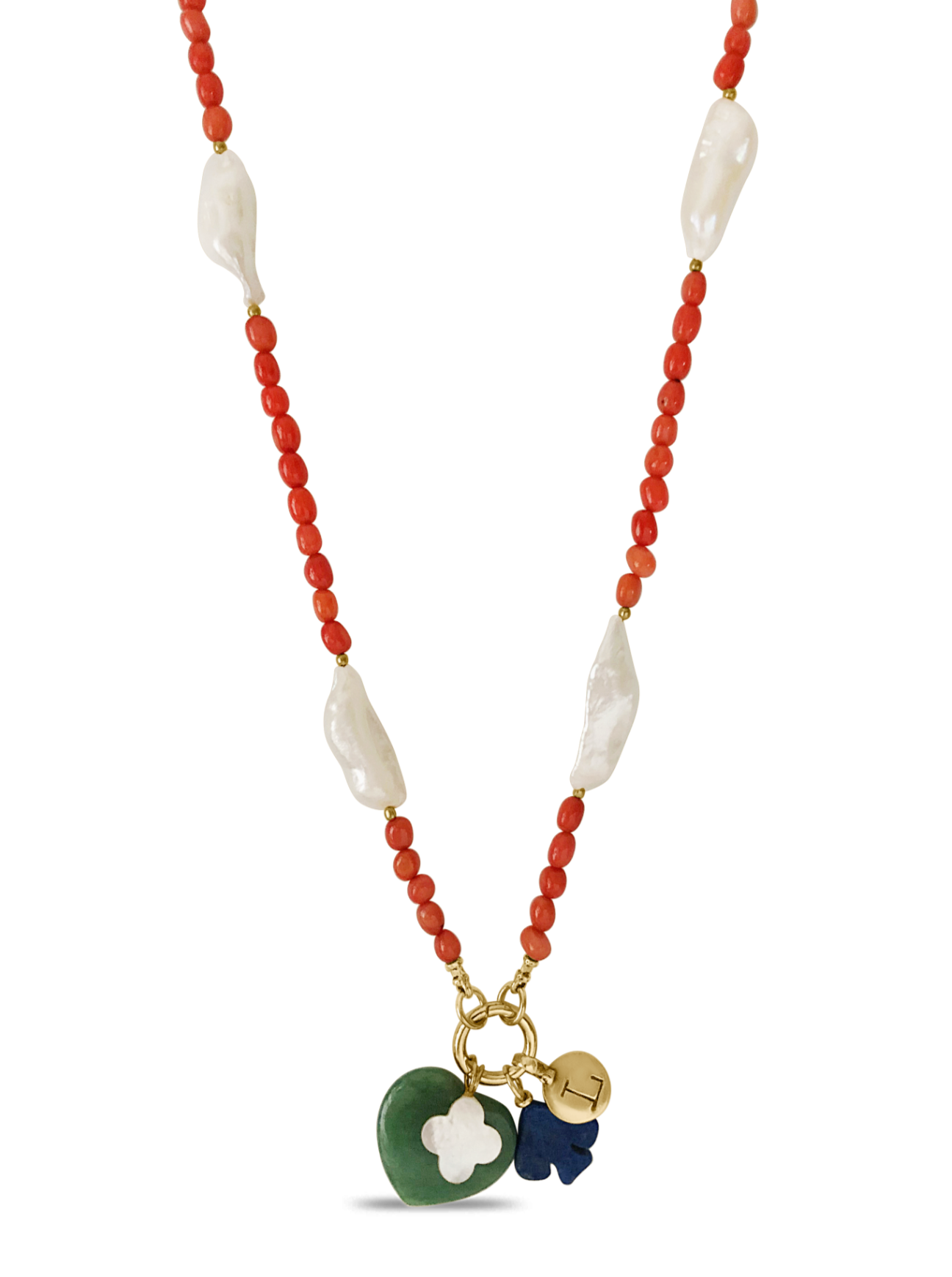 Coral & Pearl Dreamcatcher Necklace