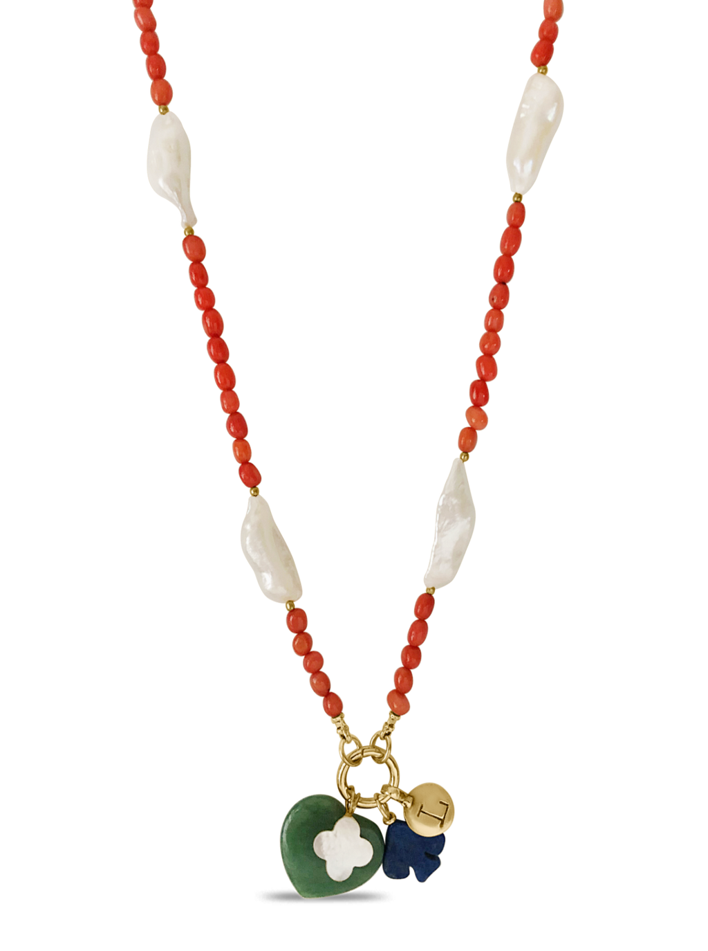Coral & Pearl Dreamcatcher Necklace