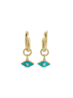 Turquoise Evil Eye Huggie Earrings