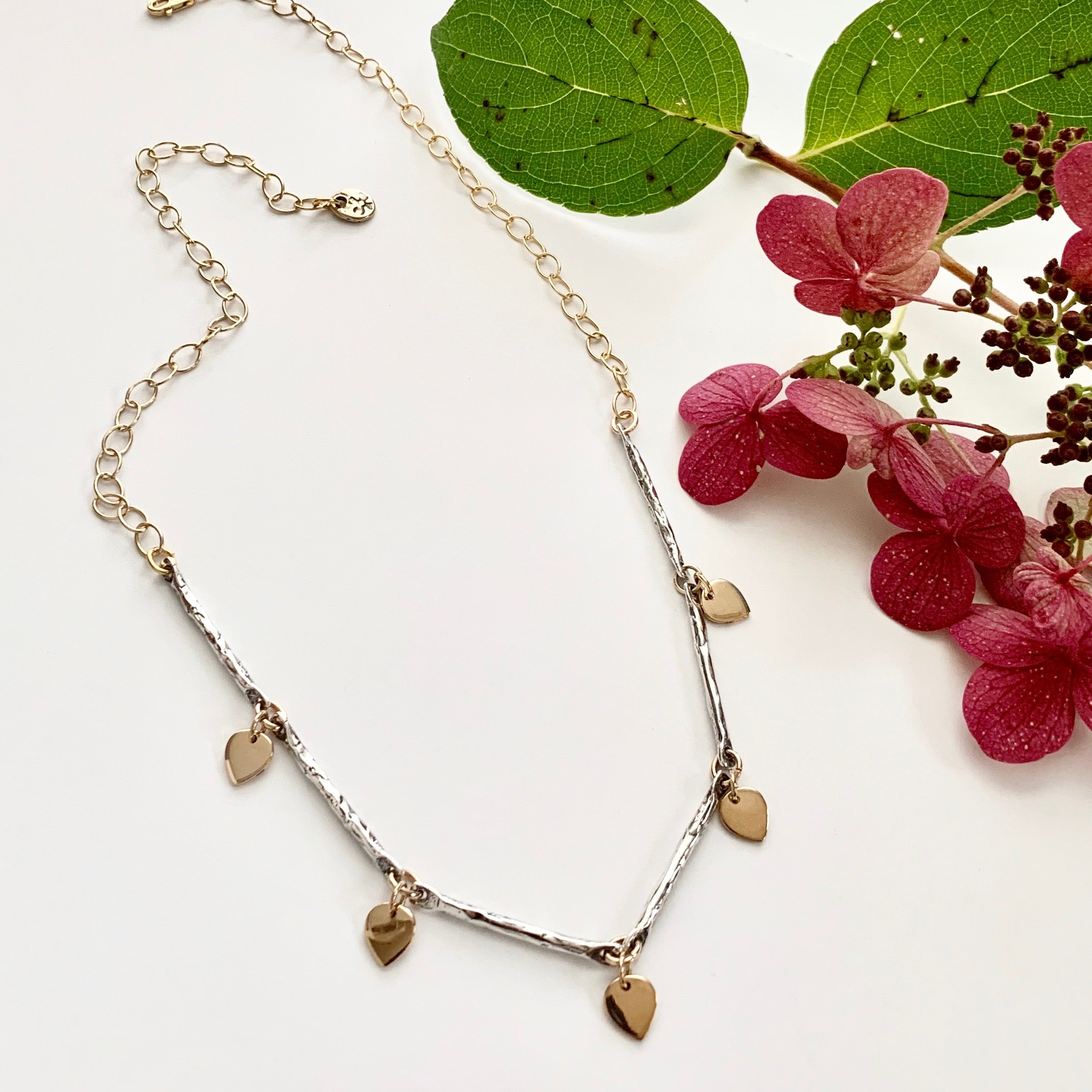 Sterling Lotus Drop Necklace