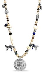 Shiva Riverstone & Lapis Necklace