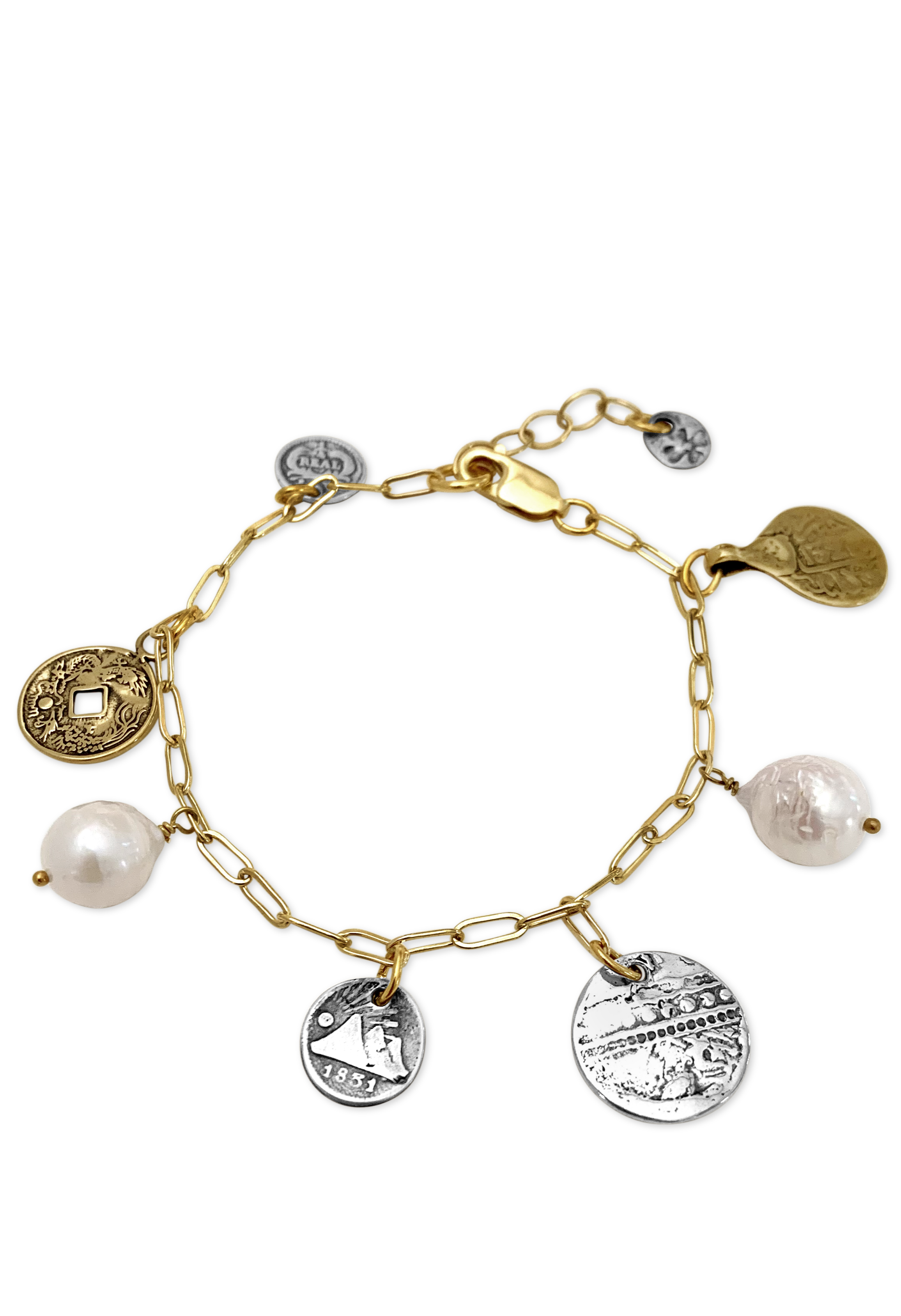 Lucky Pearl Coin Bracelet