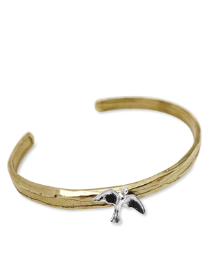 Golden Bronze & Sterling Seagull Bracelet