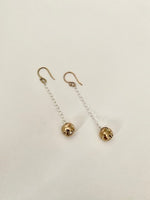 Bronze & Chain Pebble Earrings